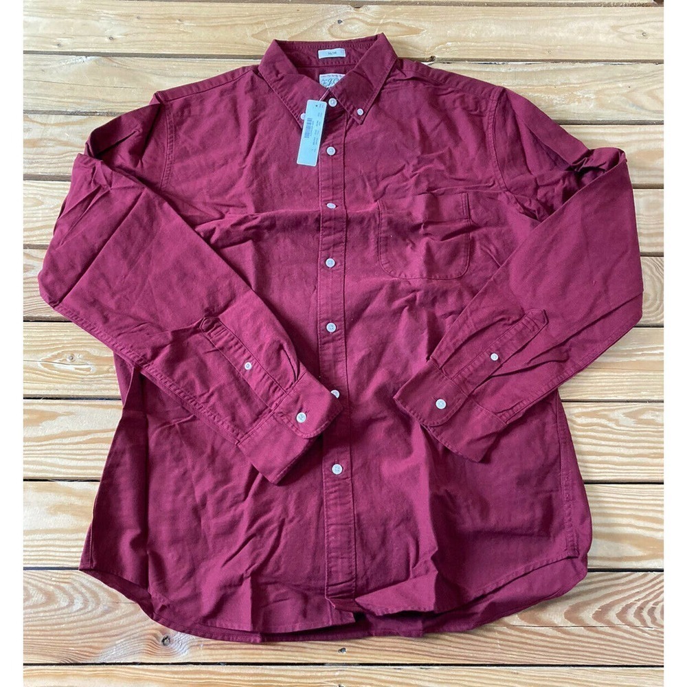NWT J. Crew Long Sleeve Shirt Size Large Men’s Red Button Up